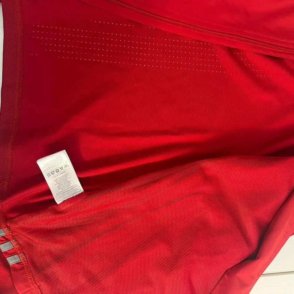 Adidas Climacool Training Jacket Mens UK XL Red Mesh Lined 3 Stripe Activewear